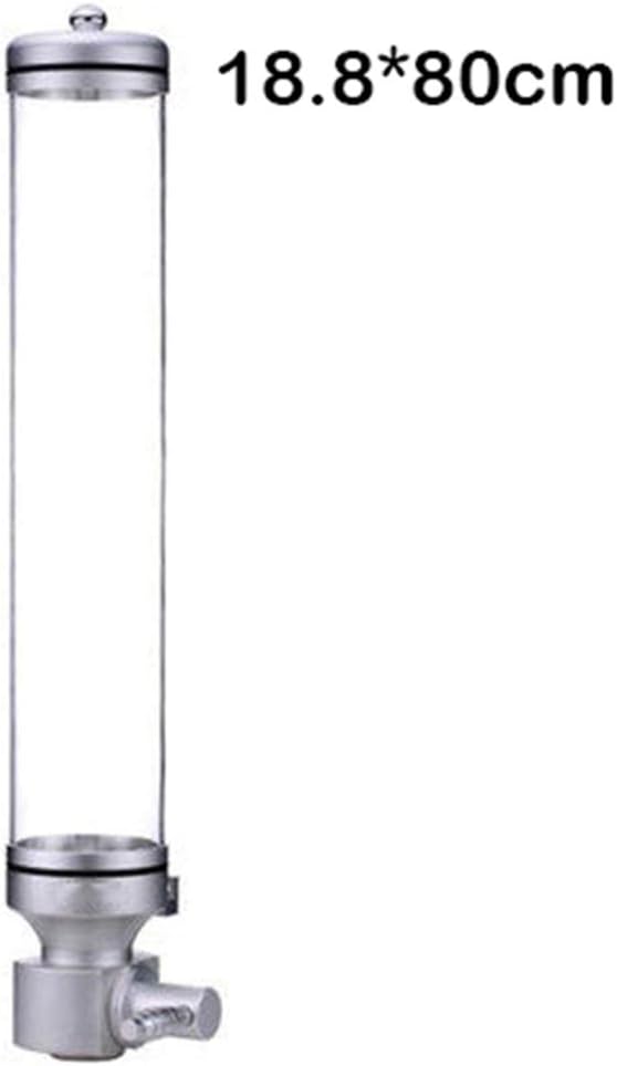 Rubyonly Large capacity Aluminium alloy & acrylic coffee bean dispenser coffee bean container stand coffee bean canister suspension sealed jar,Silver,18.8 * 80cm