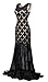 eforpretty 1920s Dresses Sequin Mermaid Long Gown V-Back Beads Evening Prom for Womens