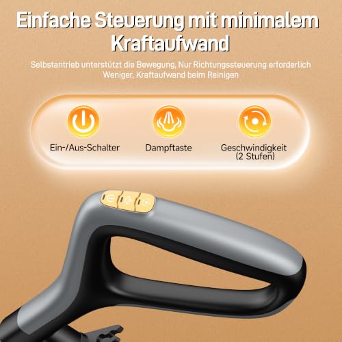 FUNSTEAM Steam Mop with Double Rotation and Self-Propelled | 6 washable microfibre pads, 4 cleaning modes, for tiles, laminate, parquet and sealed hard floors