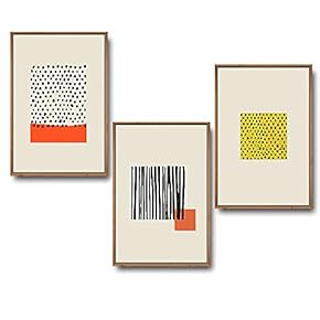 3 Piece Framed Canvas Wall Art for Living Room, Bedroom Mattis and Brutalist Canvas Prints for Modern Home Decoration Ready to Hang - 16"x24"x3 Panels