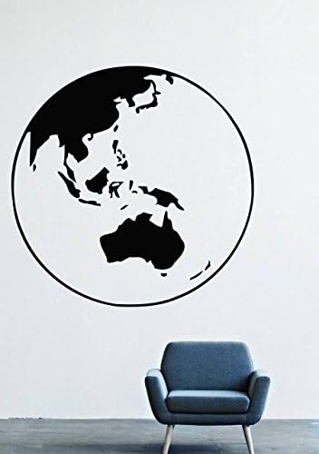 Wall Decals Decor Vinyl Planet Map Eurasia Australia Pacific Indian Ocean Indonesia Tasmania GMO0545