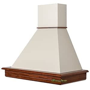 Campana Cocina Rústica madera stock 90 Nogal Clásico Chimenea Crema MC