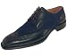 Bolano Mens Navy Classic Suede and Smooth Dress Shoe: Style Stefano Navy-002