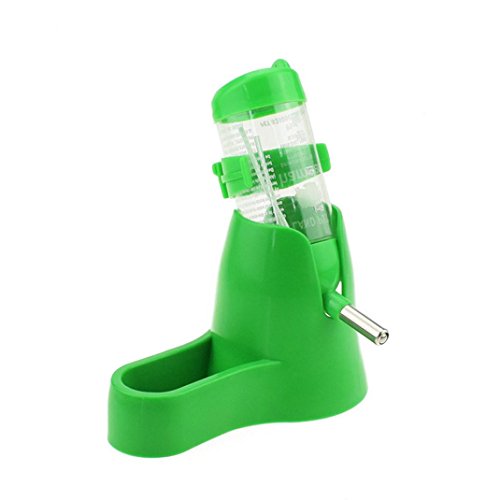 Smdoxi â¤ Pet Automatic Water Bottle Drinking Bottle with Food Container Base Hut for Hamsters Small Animals Hanging Water Feeding Bottles Auto Dispenserâ¤ (Green)