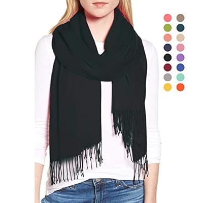 Women's Large Soft Blanket Pashmina Scarf Solid Color Long Warm Shawls Wraps Light Purple