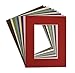 Golden State Art, Pack of 10 Mixed Colors Pre-Cut 8x10 Picture Mat for 5x7 Photo with White Core Bevel Cut Mattes Sets. Includes 10 High Premier Acid Free Mats & 10 Backing Board & 10 Clear Bags