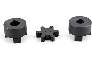AUTOJARE 1/2" to 7/8" L095 3-Piece L-Jaw Coupling Set & Buna-N NBR Rubber Spider for Log Wood Splitter
