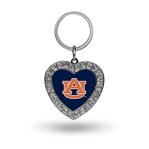 Rico Industries NCAA Auburn Tigers Metal Rhinestone Heart Keychain