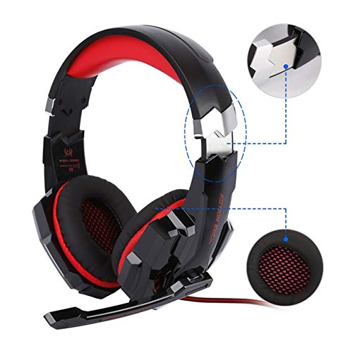 Dalkeyie G9000 Over-Ear Gaming Headset 3.5mm Game Headphone Earphone with Microphone LED Light for Laptop Tablet Mobile Phones Headband - Thumbnail 2