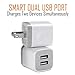 USB Charger, 2.1A/5V Dual 2-Port USB Plug Charger Wall Plug Power Adapter Fast Charging Cube Compatible with Apple iPhone, iPad, Samsung Galaxy, Note, HTC, LG & More (White) 3-Pack