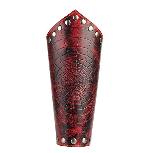 Arm Bracers Leather Armband Guard Spider Web Archery Armguard Medieval Armor Costume Wrist Gauntlet 2PCS