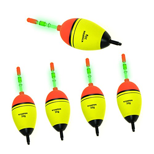 5 Piece 30g EVA Floats +10pcs Glow Stick THKFISH Fishing Floats Luminous Lighting EVA Foam Floats