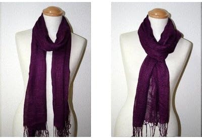 Amazon 大判リネンストール 無地柄 紫 ストール 通販