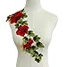 2pcs Flowers Embroidered Patch Sticker for Clothing Jacket Jeans Lace applique DIY Clothes Decorations Fabric Patches (Red)