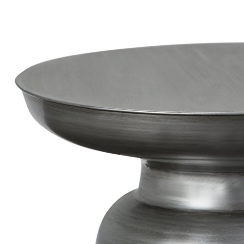 Simpli Home Toby Metal Accent Table, Silver