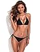 RELLECIGA Women's Tie Side Bottom Triangle Bikini Swimsuits with Rings