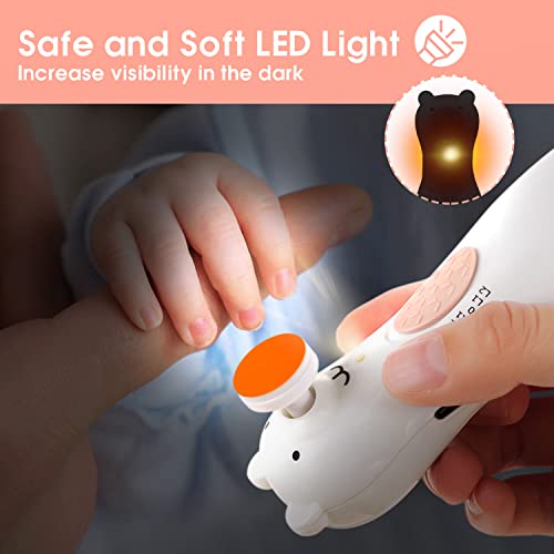 haakaa Happii Bear Baby Nail File Electric Nail Trimmer with LED Light
