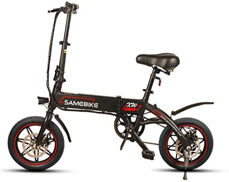 Samebike Electric Bike14 Inch 250W Folding E-bike Citybike with 36V 8AH Removable Lithium Battery Electric Bikes for Adults,Super Lightweight Magnesium Alloy 6 Spokes Integrated Wheel