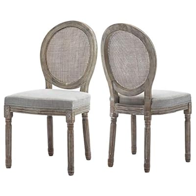 Buy French Retro Dining Chairs Set Of 2 Distressed Wood Chairs With Cane Mesh Round Back Upholstered Seat Chairs For Dining Room Living Room Kitchen Beige Online In Turkey B07y1fsxfm