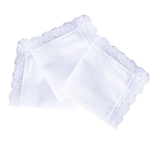 Lace / Embroidery Perfect Wedding Cotton Handkerchiefs Bulk - Thumbnail 5