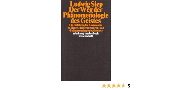 Der Weg Der Phanomenologie Des Geistes Siep Ludwig 9783518290750 Amazon Com Books