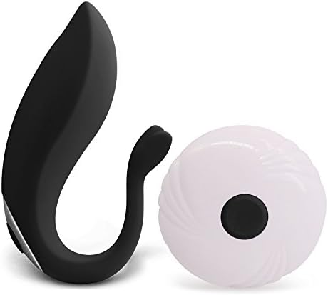 EWISE Waterproof Remote Control Bullet Vibrator 10 Speed USB Rechargeable Fish Shape Silicone Massager Portable Wireless Vibrating Massager for Women and Men (Black)