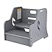 Little Partners Toddler Step Up Stool | 2 Step Adjustable Height for Kitchen, Bathroom or Nursery (Earl Grey)