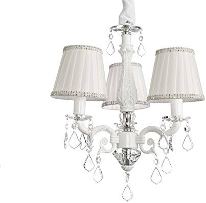 Firefly Kids Lighting - Charlotte 3 Arm Crystal Chandelier - White, 3-Light E12 60W each (not included), Hand-Wrought Iron, Authentic Crystals, Dimmable