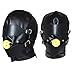 FUNZZY Soft PU Bondage Mask S+M Fetish Headgear Six Toys for Aduits Lovrs CP (Black)thumb 1
