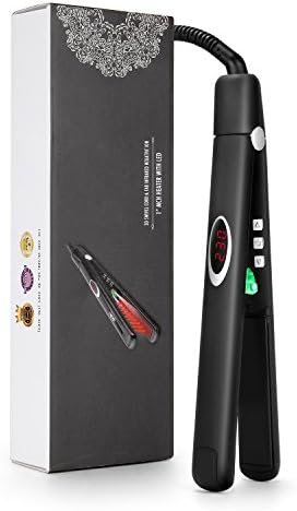 Senwow Professional Flat Iron Ceramic Tourmaline Hair Straightener straighten curls Adjustable Temperature 1 Inch Digital LCD Display Travel Size Dual Voltage