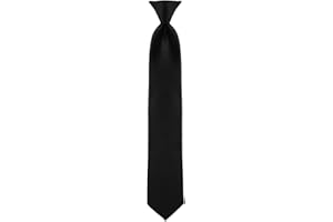 Umo Lorenzo Boys Clip on Tie Solid Neck Tie for Infants, Kids and Teens Up to 15 Years Old
