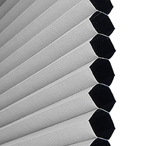 Honeycomb Blinds Cellular Shades Window Blinds and Shades Blackout Blinds Fabric Blinds for Home and Office, Grey-White, 39x64