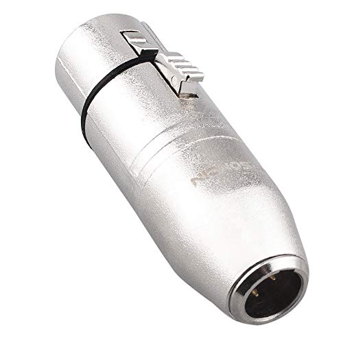 Mini XLR Male to XLR Female Adapter, HOSONGIN 3-PIN Mini-XLR Male Zinc Alloy Audio Adapter for Mixer, Microphone, Camera, 2 Pack