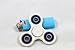 Fidget Toy Hand Spinner - Glossy White With Blue Colored Bearings