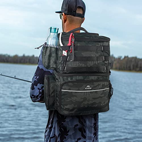 Fishing Tackle Backpack with Cooler, MATEIN Large Fishing Bag with Rod
