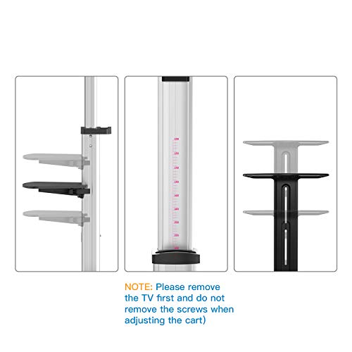 image for TV Cart W/Wheels for Most 37-70 Inch LCD LED Plasma Flat Panel - Holds