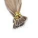 VeSunny Nano Ring Human Hair Extensions Color Ash Brown Highlighted Bleach Blonde 16inch Nano Ring Hair Prebonded Human Hair Extensions 50G/Pack
