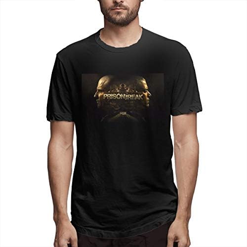 Liangbin Dklwm Men's Prison Break Season Fashion T-Shirt Black with Short Sleeve