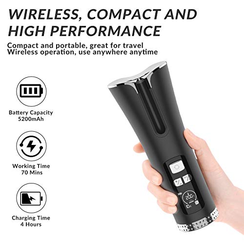 Automatic Curling Irons, Xpreen Cordless Hair Curler Rechargeable