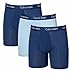 Calvin Klein Modal Boxer Brief Ultra Soft - 3 Pack (Large, Dark Blue- Light Blue)