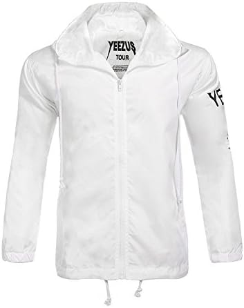 Hoosen Men's Outdoor Windproof Hoodie Zip-up Lightweight Windbreaker Rain Jacket