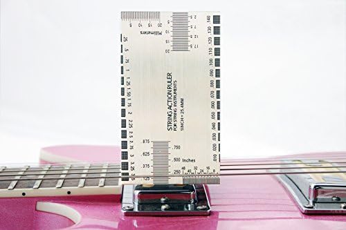 EXTAR Stainless Steel Guitar String Action Ruler Gauge tool measuring Kit for Electric Bass and Acoustic Guitar