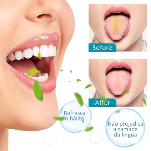 Kit 4 Raspadores de Língua em Aço Inoxidável, Elimina Mau Hálito, Antibacteriano e Higiênico, Fácil de Limpar