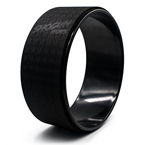 Shogun Sports Yoga Wheel. Improve Your Yoga Poses, Perfect for Stretching, Improving Flexibility and Backends. Yoga Wheel for Opening The Chest, Back Spine. 12″ x 5″ (Black & Black)