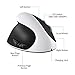 AURTEC Left-Handed Mouse, Rechargeable 2.4G Wireless Ergonomic Vertical Mice with USB Receiver, 6 Buttons and 3 Adjustable DPI 800/1200/1600 for Left Hand, White