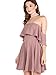 MakeMeChic Women's Off The Shoulder Ruffle Party Cocktail Swing Dress Pink S