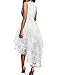 Barbella Women's Bridal Gown Floral Sleeveless Multi Layer High Low Wedding Dress