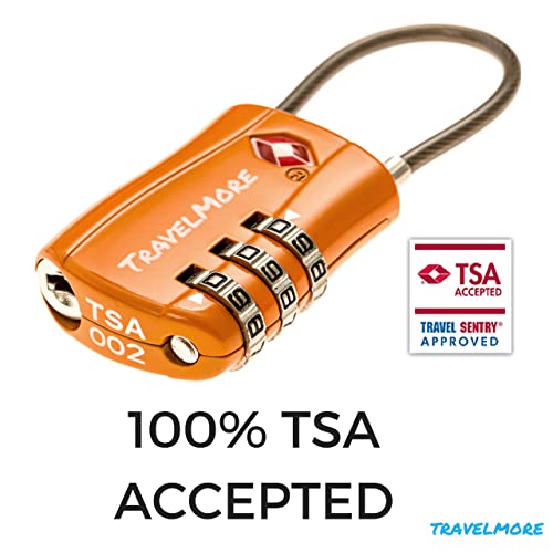 TSA Approved Travel Combination Cable Luggage Locks for Suitcases