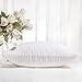 Home Brilliant Pillow Covers 18x18 Striped Corduroy Velvet Cushion Covers Set of 2 Square Decorative Pillowcase, 18 x 18 inch, Creamy White