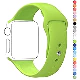 Apple Watch Band, HuanlongTM Soft Silicone Sport Style Replacement Iwatch Strap for Apple Wrist Watch (Green 38mm S/M)